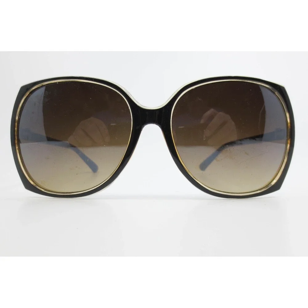 Vintage Oversized Square Sunglasses Black Honey Two-Tone FR1727704 Retro Eyewear
